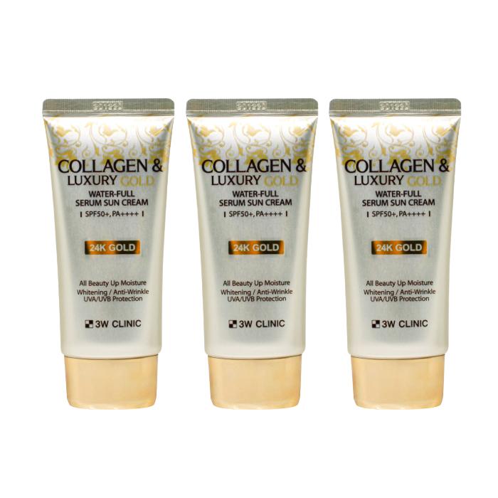 3w Clinic Солнцезащитный крем Collagen & Luxury Gold Water-Full Serum 50 г (3 варианта)