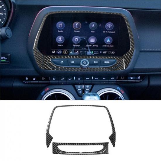 For Chevrolet Camaro Carbon Fiber Interior 8-inch Touch Screen Cover Trim