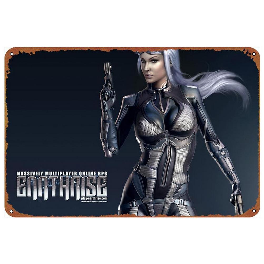 Металлические жестяные таблички Декорация стены для видеоигр Винтажные художественные плакаты Железная живопись для мужской комнаты Домашнее кафе Игровая комната Клуб Бар