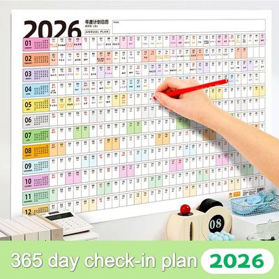Наклейки для планировщика 2026 Календарь Лист-планер Большой 365 дней Лист-планер Канцелярские товары