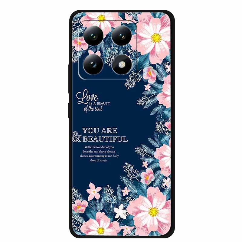 Для Xiaomi 15T 5G Чехол Цветы Мягкий Силикон ТПУ Задняя Крышка Для Xiaomi 15T Pro 5G Capa Boho Цветная Защита от Царапин