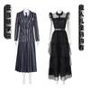 The Adams family on Wednesday in school uniforms cosplay Black dress set cos The same outfit as the female lead in the American TV series