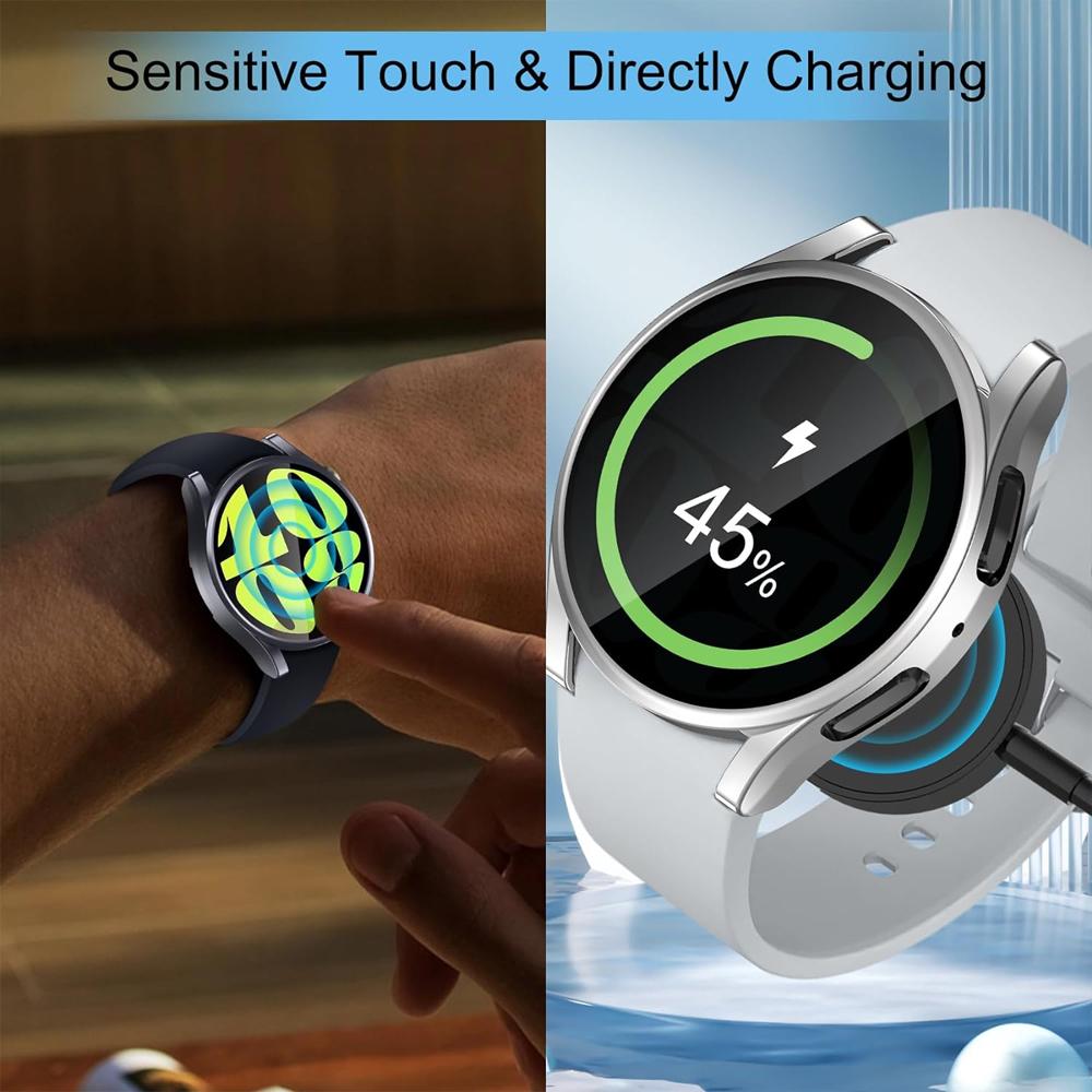 Чехол для Samsung Galaxy Watch 6 44 мм 40 мм Аксессуары Мягкий ТПУ Защитная пленка для экрана Полная защитная крышка-бампер Galaxy Watch6 Защитный