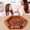 Hexagonal Wooden Math Flip Game - Educational Parent-Child Table Toy & Party Drinking Fun