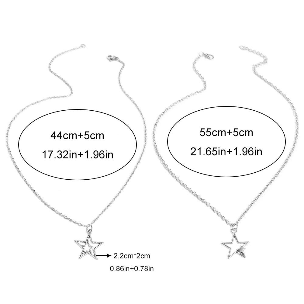 Zinc Zinc Alloy Vintage Pentagram Necklace Hollow Choker Korean Clavicle Chain Star Pendant Necklace Gift