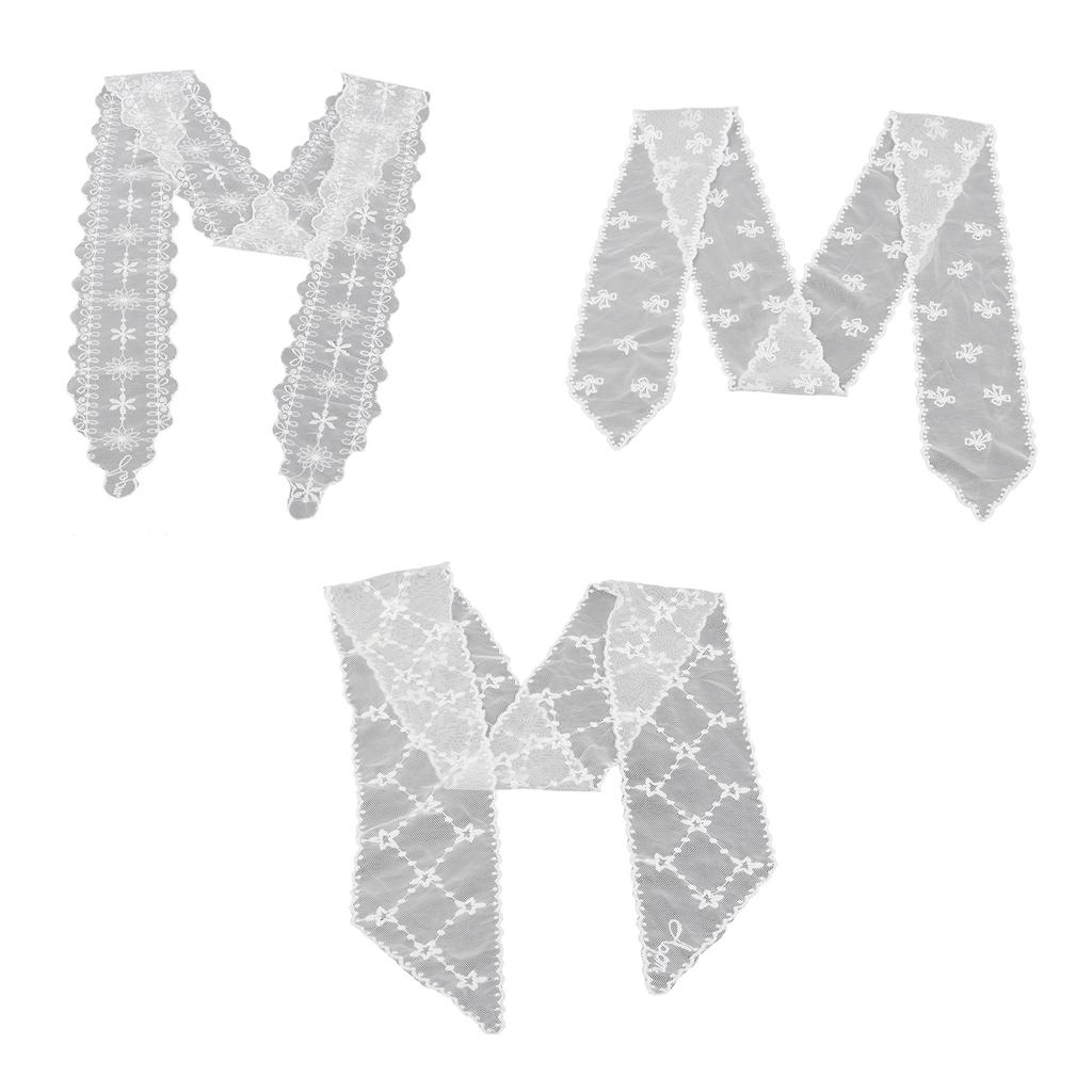 Elegant Lace Scarf With Embroidery Pattern Neck Wrap Multiuse Waistband For Fashionable Women And Lady Formal Occasion