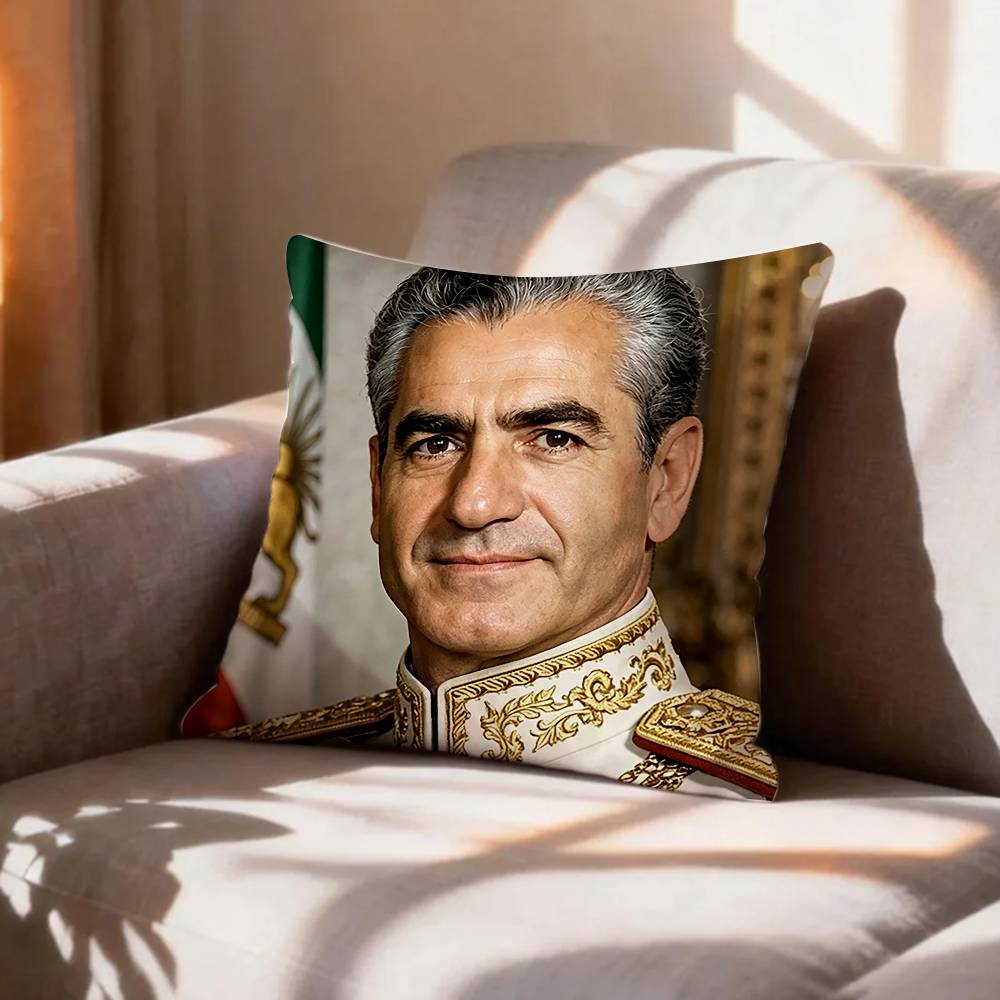 King MMohammad Reza Shah Pahlavi Irann   Pillow Case Pattern Printed Pillowcase For Living Room Sofa Cushion Cover