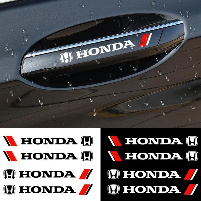 4 x Car Styling Car Door Handle Decals Design Stickers Vinyls Decals For Honda Civic Accord Fit CRV Jazz Odyssey Insight Mugen OW6