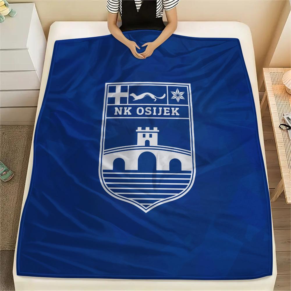 NK Osijek Print Flannel Blanket, High quality Comfortable for All Seasons, Home Decor, Warmth and Comfort
