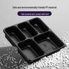 HANDUNYOU 1000ml 3-Compartment Black Disposable Takeout Boxes (200 Sets)