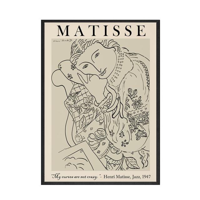 Пикассо Матисс Плакат Картина Ретро Абстрактное украшение для домашнего интерьера Холст Картина Линия Настенные художественные принты Минималистичный геометрический