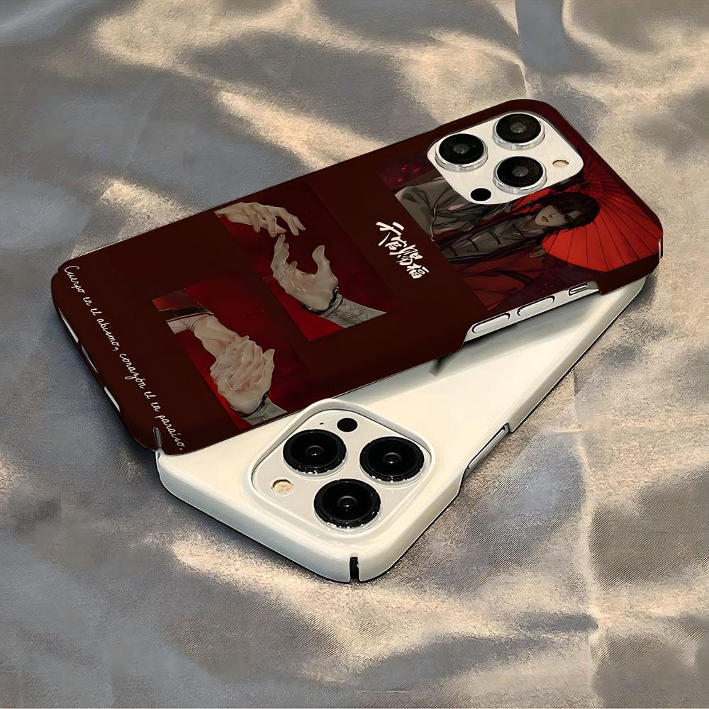Tian Guan Ci Fu Phone Case Luxury For IPhone 16 15 14 13 12 11 Plus Pro Max Mini Glossy HD Hard Film Shell Cover