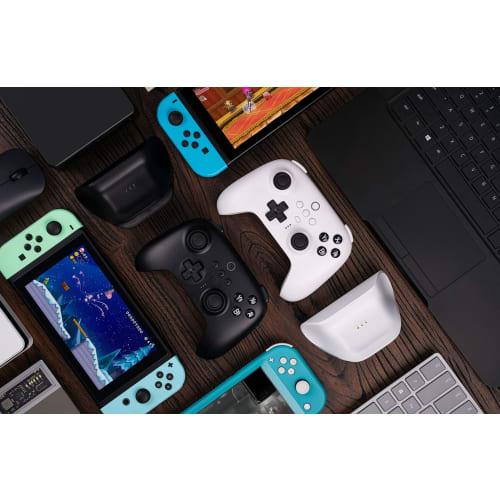 8bitdo Ultimate Bluetooth-контроллер с зарядной док-станцией, беспроводной профессиональный контроллер для Switch, Windows и Steam Deck (белый)