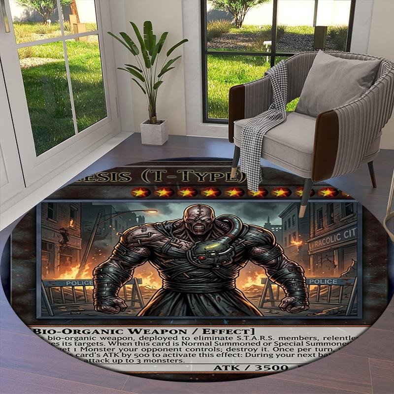 Resident Evil Round Area Rug Carpet Rug For Living Room Bedroom Sofa Playroom Decor Nonslip Floor Mat