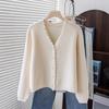 Autumn and Winter High-end Pearl Buckle Knitted Cardigan Women's French Small Fragrant Style Solid Color Versatile Fashion Sweater Jacket Top