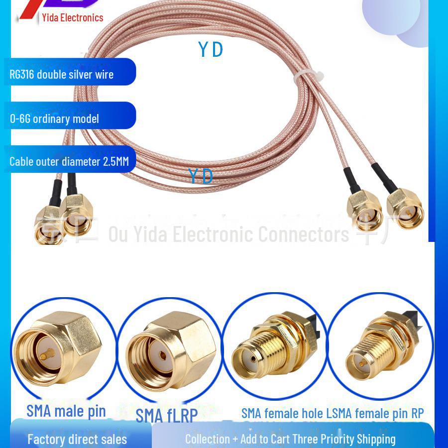 Коаксиальный антенный удлинительный кабель RF SMA Male to Female для сетевых карт WiFi
