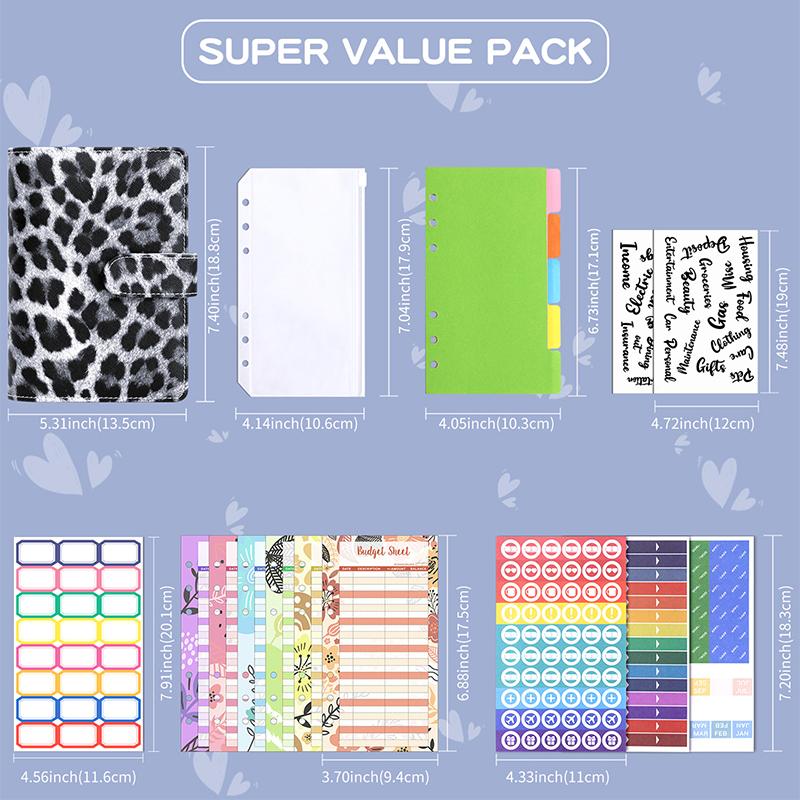 Блокнот-органайзер для бюджета из искусственной кожи формата А6, набор с системой денежных конвертов, с карманами-вкладышами для денег, для экономии бюджета, органайзер для счетов