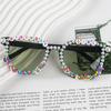 Square Pearl Sunglasses, Men'S And Women'S Personalized Diy Handmade Pearl English Alphabet Party Sunglasses