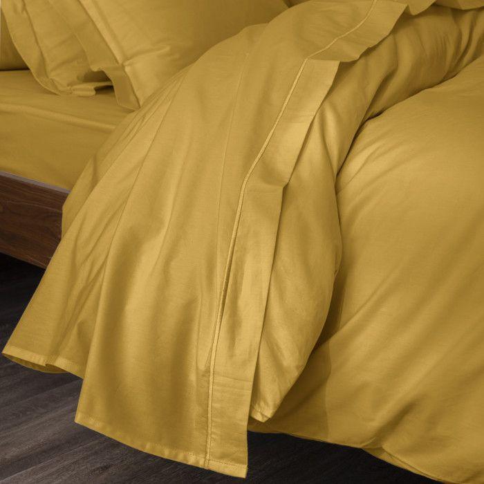Drap plat percale de coton peigné "Julian" Coton Pur - 180x290 - Julian Mangue
