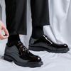 Fashion Derby Shoes for Men Ooutdoor Fashion Round Toe Lace-up Oxfords Black Men's Formal Shoes Handmade Business Wedding Party Shoes