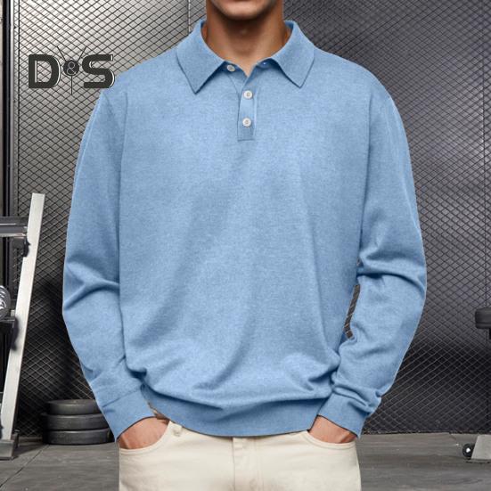 Мужская рубашка весна-осень с отложным воротником на пуговицах, свободный однотонный пуловер с длинными рукавами, повседневный формальный уличный топ для повседневной жизни, вечеринок, путешествий