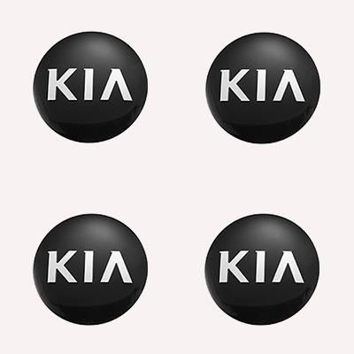 AABJC1 4pcs 56mm Car Aluminum Wheel Stickers for Kia Carnival Niro EV9 K8 Forte Cerato Sportage Ray EV Telluride Wheel Center Stickers