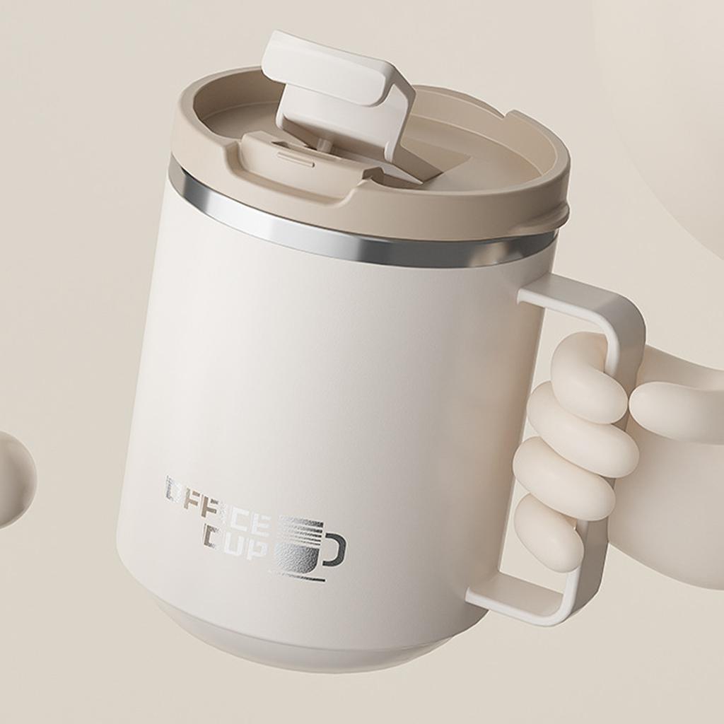 Портативная двухслойная термокружка для кофе с ручкой, 304 нержавеющая сталь, стакан для воды, посуда для напитков, герметичная питьевая чашка