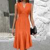Women's Summer Dress Casual V-Neck Sleeveless Fishtail Midi Dress Party Cocktail
