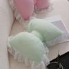 Bow-shaped Pillow Ruffle Lace Plush Throw Pillow High Elasticity Decorative Pillow for Bed Couch Car Seat Companion Pillows
