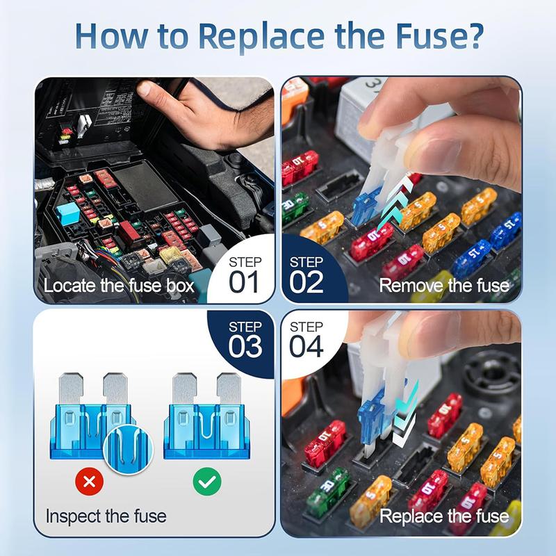 360Pcs Fuse Assortment Kit of Car,160 Mini Blade Fuse+90 Standard Fuses+50 Micro Fuse+60 Micro2 for RV/Truck/Motorcycle(2A -40A)