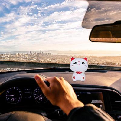 Солнечный качающийся кот на приборной панели автомобиля, украшение интерьера, очаровательное животное, качающаяся голова, танцующая игрушка для обучающего стола