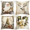 Reindeer Christmas Pillow Covers 2D Printed Xmas Pillowslip Atmosphere Throw Cushion Case  Sofa