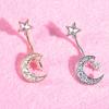 Women Moon Star Colorful Rhinestone Navel Ring Body Piercing Jewelry
