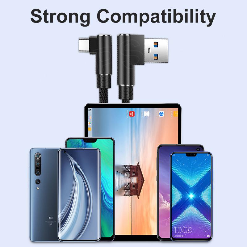 Кабель типа C для Huawei P40 P30 Pro, провод для быстрой зарядки для Xiaomi Samsung Galaxy S20 S10 oneplus 10 11, провод для мобильного телефона
