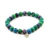 Stones and Minerals. Bracelet Chrysocolla Beads + Blue Jasper 8 Mm. Made In France.