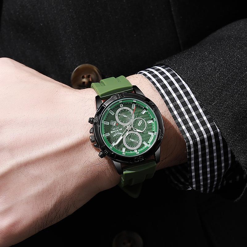 Модные мужские наручные часы роскошные водонепроницаемые оригинальные мужские часы силиконовый ремешок спортивные кварцевые мужские часы подарок