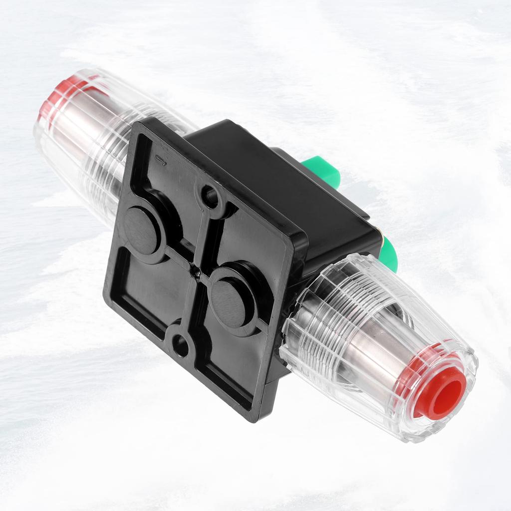 uxcell Автомобильный автоматический выключатель с ручным сбросом, встроенный держатель предохранителя, защита постоянного тока 12 В - 48 В 15 А, черный, зеленый, 2 шт.