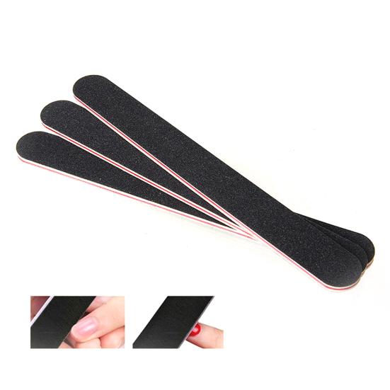 10Pcs Emery Board Large Area Wide Application Sandpaper Black Sand Red Heart Nail File for Salon