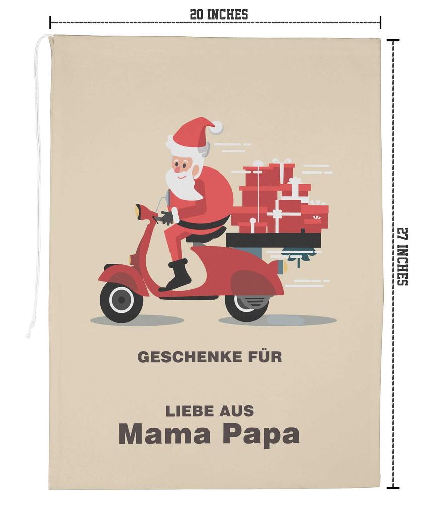 Printtoo Большая холщовая сумка на шнурке, рождественские мешки, подарочный мешок Санты, индивидуальный подарок на вечеринку, 2 шт., 27x20 дюймов