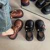 Британский стиль девочки маленькие кожаные туфли осень и зима модная платформа одежда Мэри Джейн туфли шнуровка увеличение роста нескользящие лоферы тренд