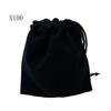 100pcs Black Velvet Drawstring Bag Jewelry Candy