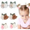 Artificial Flower Hair Clips for Girls Solid Small Flower Hairpins Sweet Barrettes Children Decorate Headwear Hair Accessories