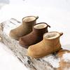 Waterproof Stupid Snow Boots Women's 2025 New Winter Velvet Thickened Short Tube Low-top Thick-soled Non-slip Bread Cotton Shoes