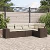 VidaXL Garden Lounge Set with Cushions 5 Pcs, Sofas with Backrest, Furniture Set, Patio Terrace Furniture, Brown 3222532