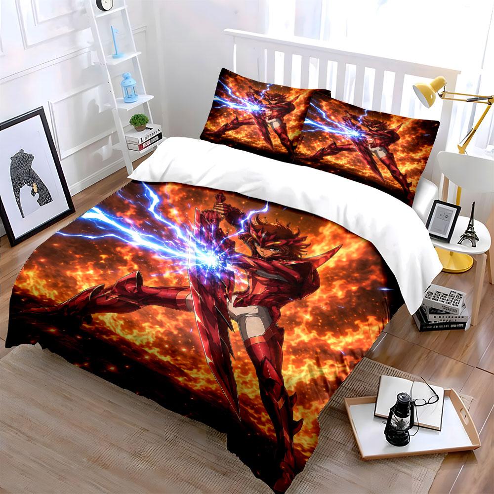 Fiery warrior with lightning. Bedding sets Duvet cover sets Duvet covers Pillowcases(1 * Duvet Cover 2 * Pillowcases without duvet insert)