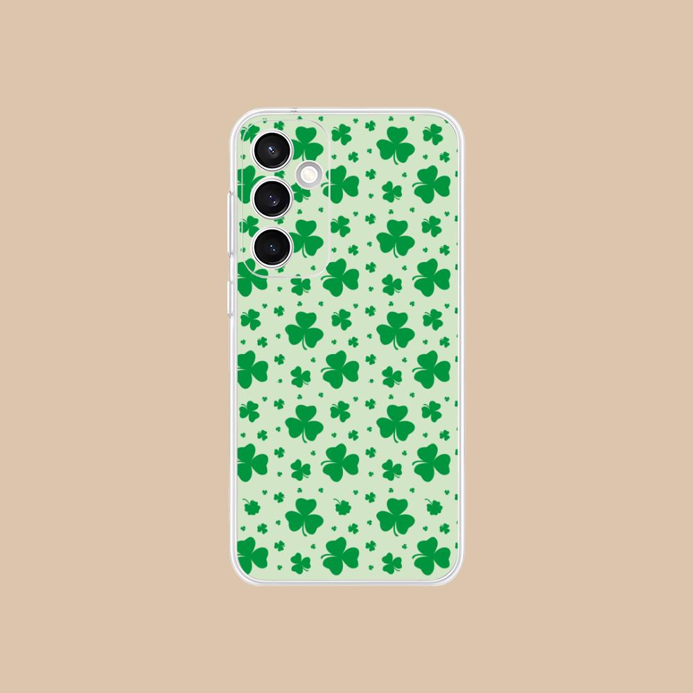 Чехол для мобильного телефона на День Святого Патрика для Samsung Galaxy S25 S24 S23 S22 S21Plus FE Ультрапрозрачный Цветной Чехол Роскошный Чехол