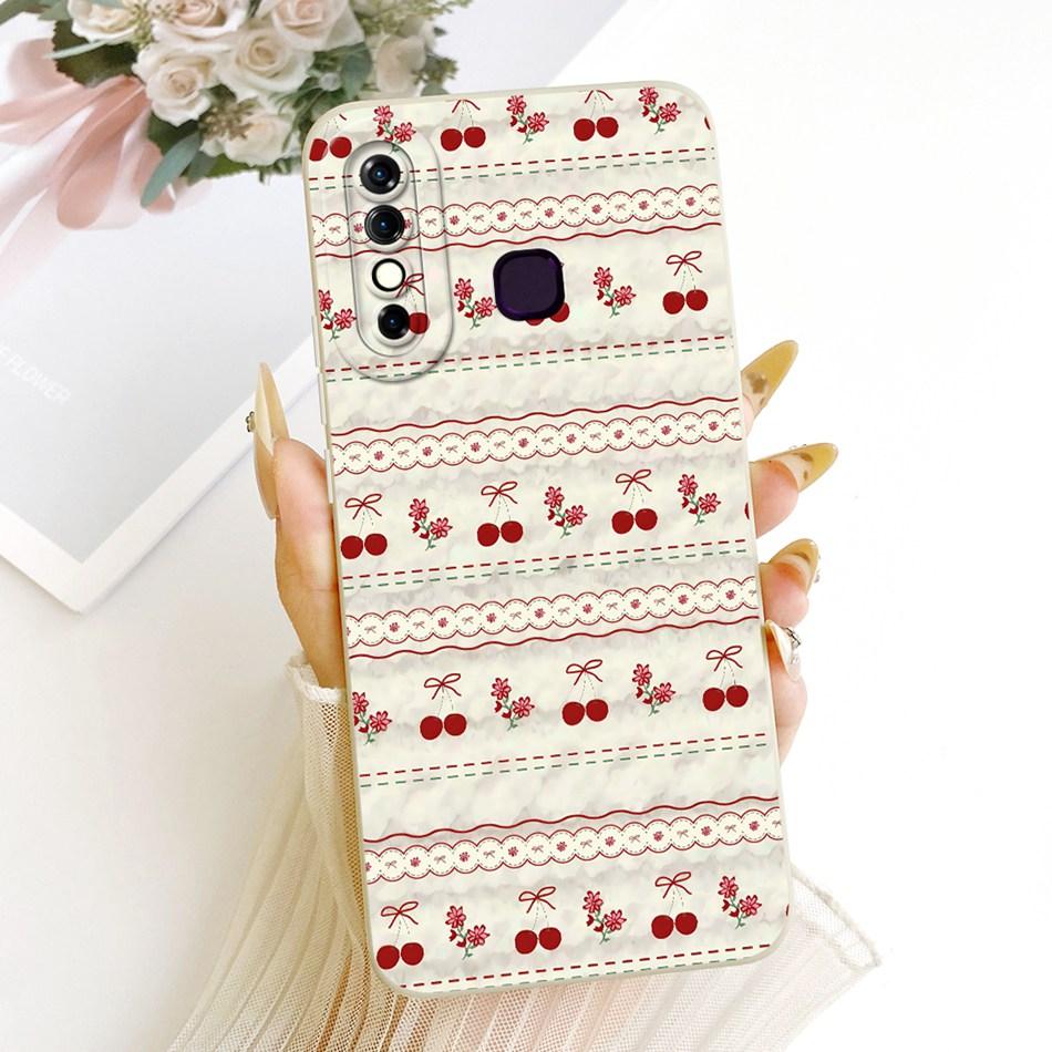 For Infinix Hot 8 / Hot 8 Lite X650 X650C X650B X650D Cute Cat Flower Cartoon Phone Case Shockproof Soft Silicone Covers Bumpers