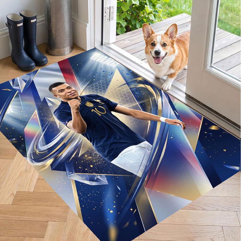 Soft Floor Carpet Kylian Mbappe Pattern Area Rug Decorative Mat For Home Room Decoration