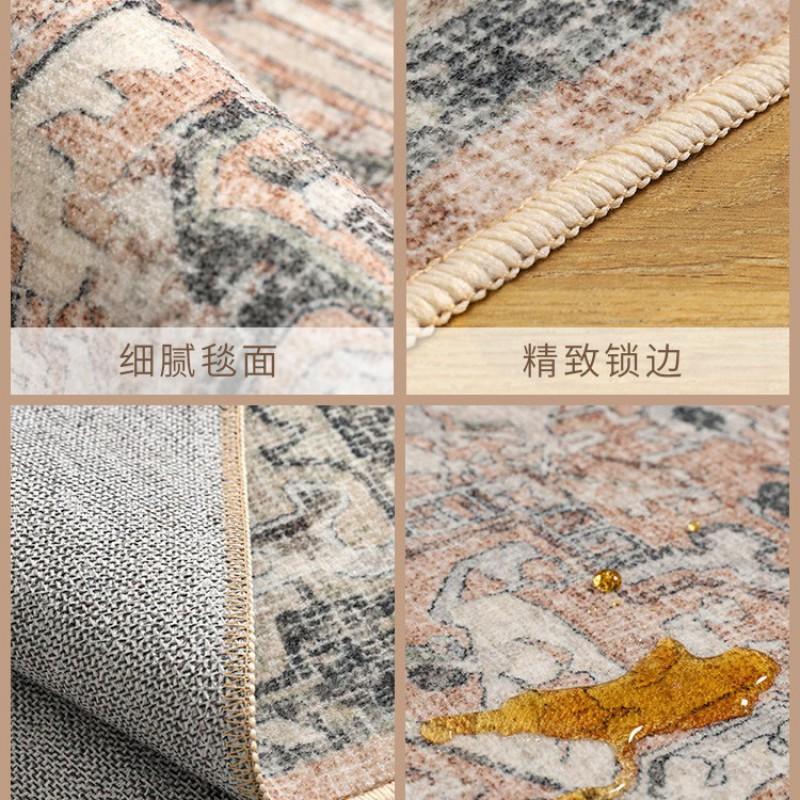 Round Faux Wool Christmas Area Rug Bedroom Living Room Non-Slip Decorative Floor Mat Washable Geometric