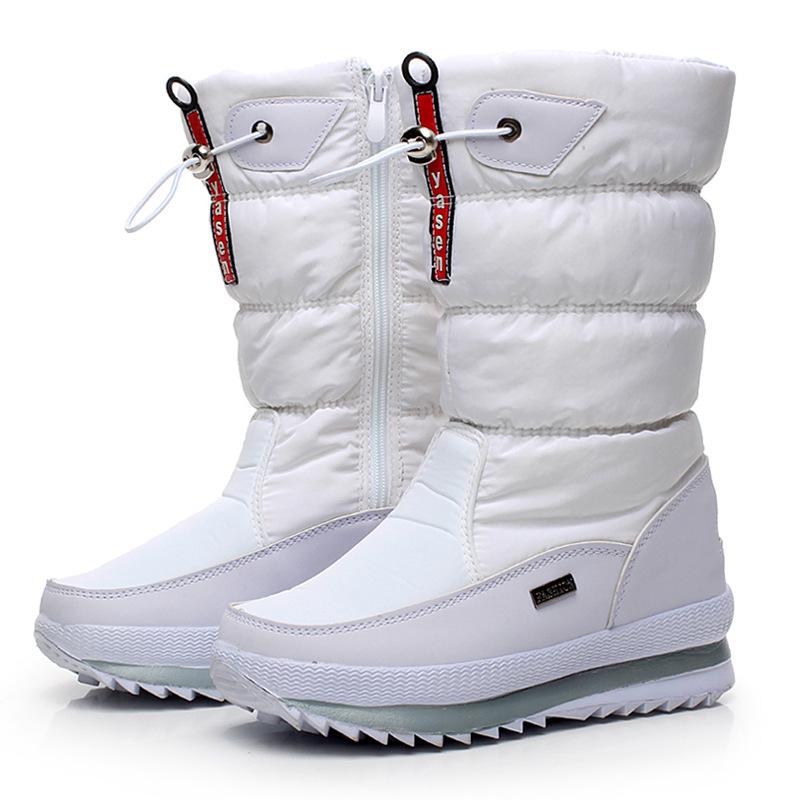 Winter Plush Women's Snow Boots Non-slip and Warm Mid-tube Thickened Casual Cotton Boots Non-slip Large Size Women's Cotton Shoes